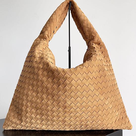 Bottega Veneta Suede Large Hop Light Brown 763970