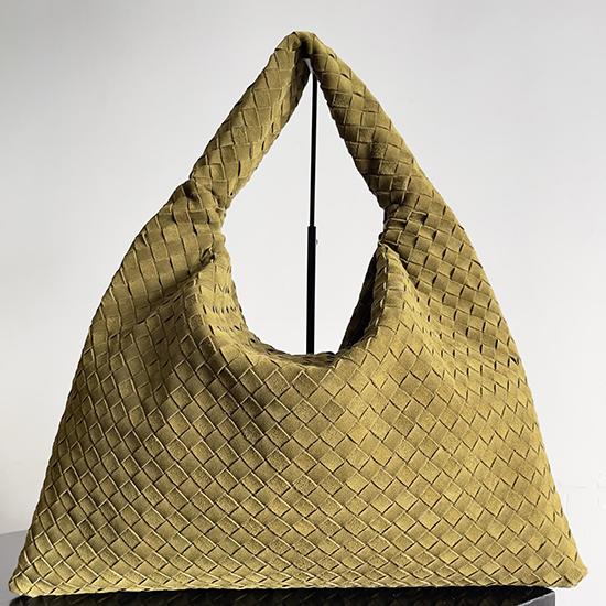Bottega Veneta Suede Large Hop Olive oil 763970