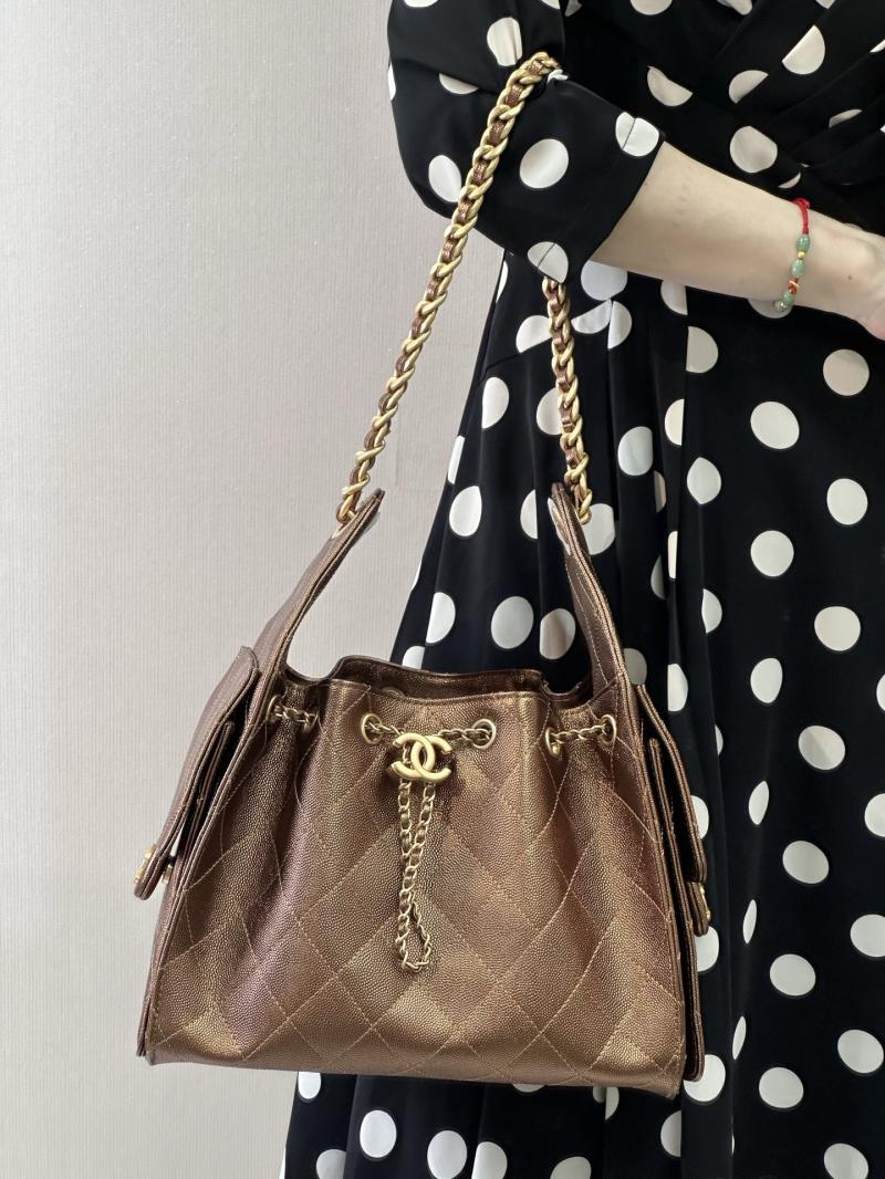 CHANEL 25 Small Handbag Dark Gold AS5293