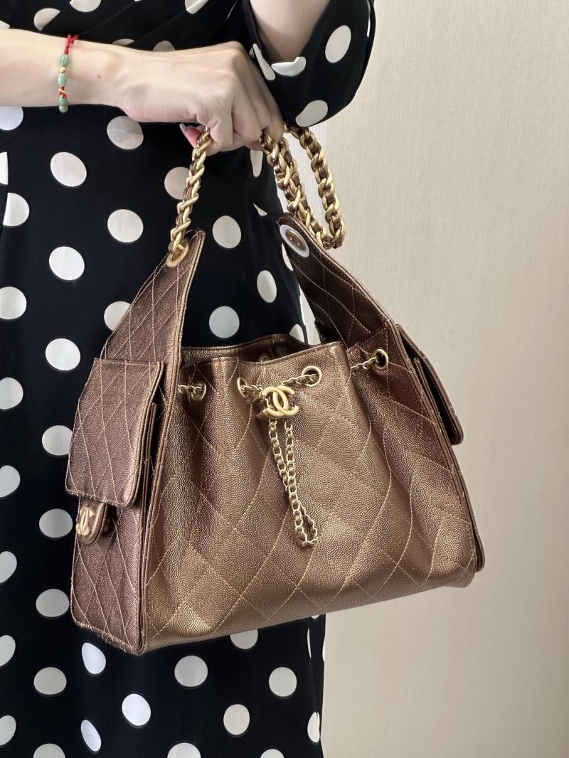 CHANEL 25 Small Handbag Dark Gold AS5293
