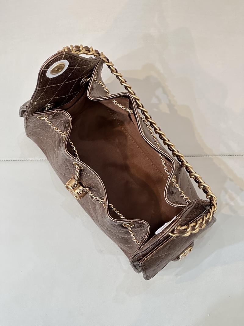 CHANEL 25 Small Handbag Dark Gold AS5293