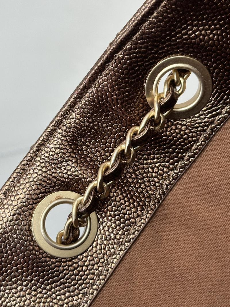CHANEL 25 Small Handbag Dark Gold AS5293