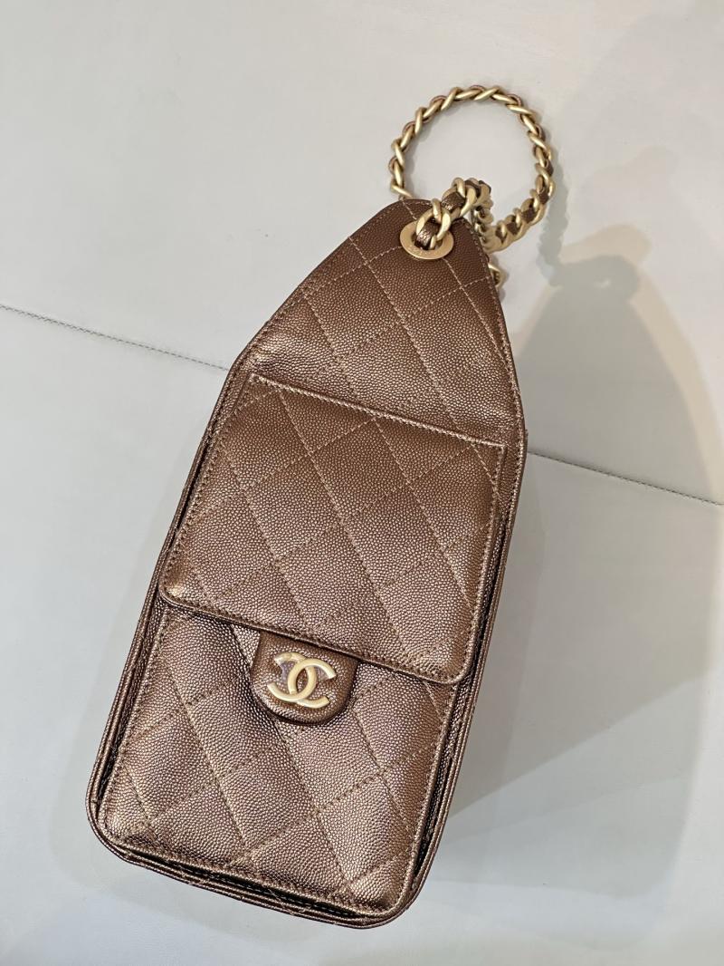 CHANEL 25 Small Handbag Dark Gold AS5293