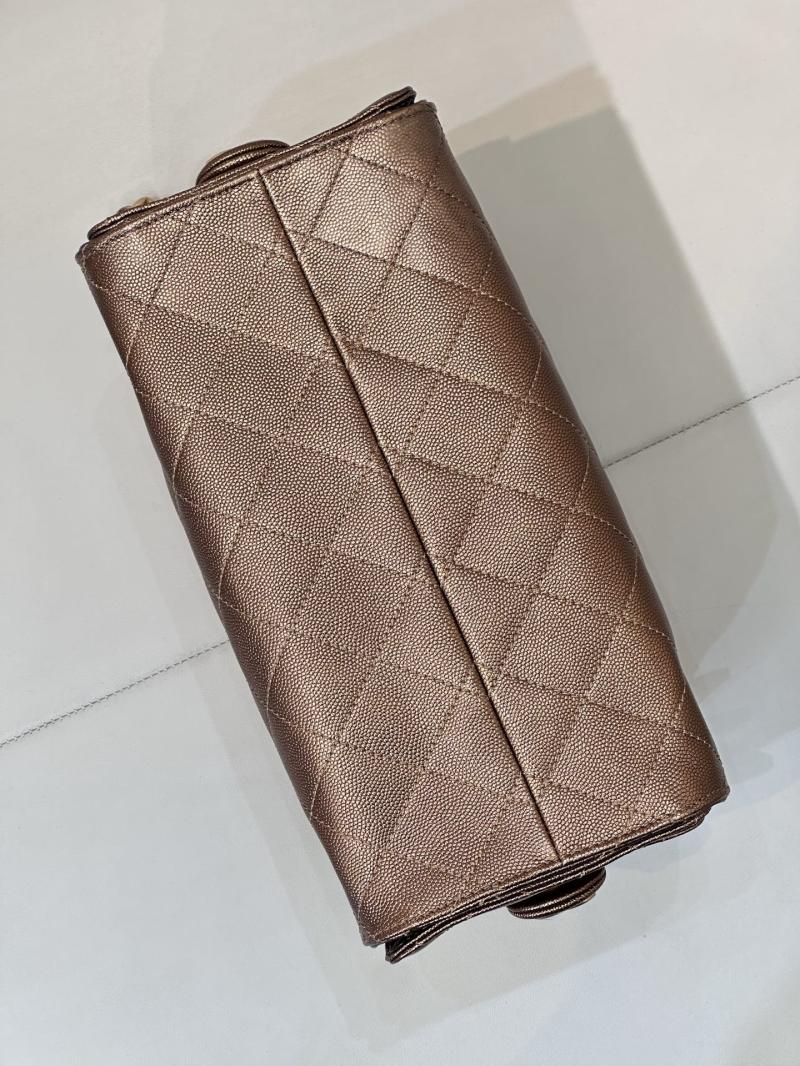 CHANEL 25 Small Handbag Dark Gold AS5293