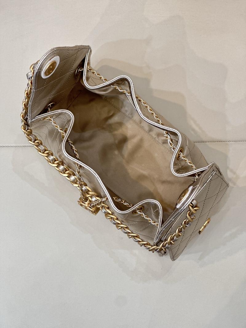 Chanel 25 Medium Handbag Champagne Gold AS5311