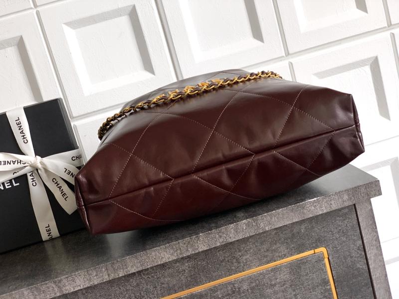 Chanel Calfskin 22 Handbag Dark Brown AS3261