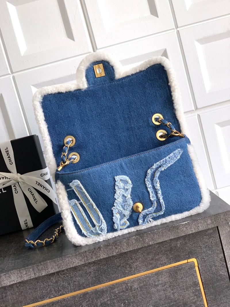 Chanel Denim Flap Bag Blue AS81602