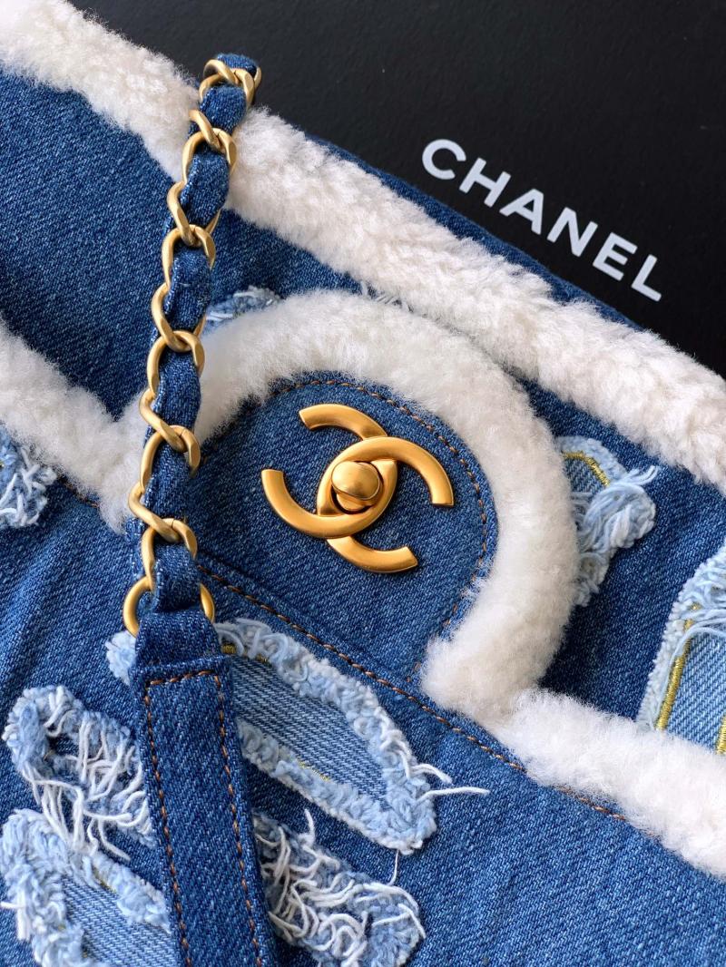 Chanel Denim Flap Bag Blue AS81602