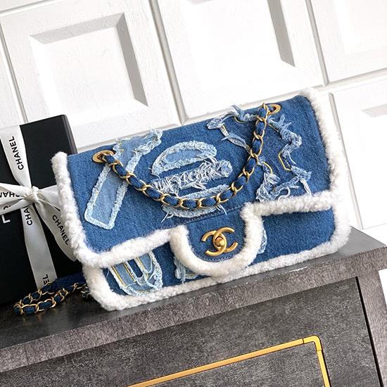 Chanel Denim Flap Bag Blue AS81602