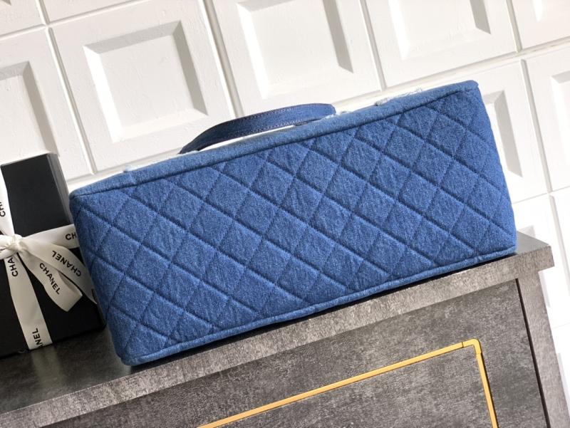 Chanel Denim Shopping Tote Bag Blue AS81604