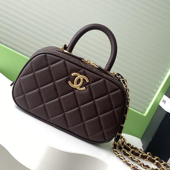 Chanel Mini Bowling Bag Dark Brown AS5572