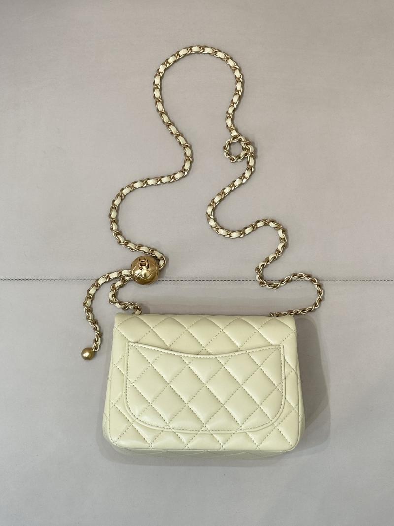 Chanel Mini Lambskin Flap Bag Yellow AS1786