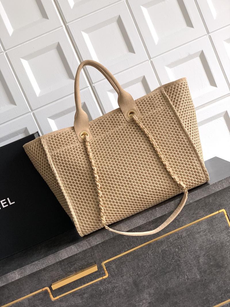 Chanel Small Raffia Shopping Bag Beige AS0718