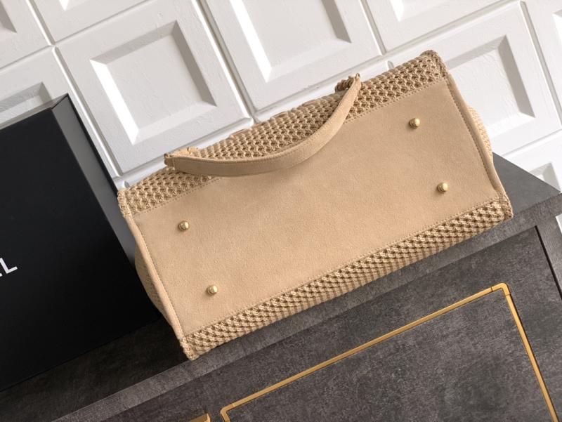 Chanel Small Raffia Shopping Bag Beige AS0718