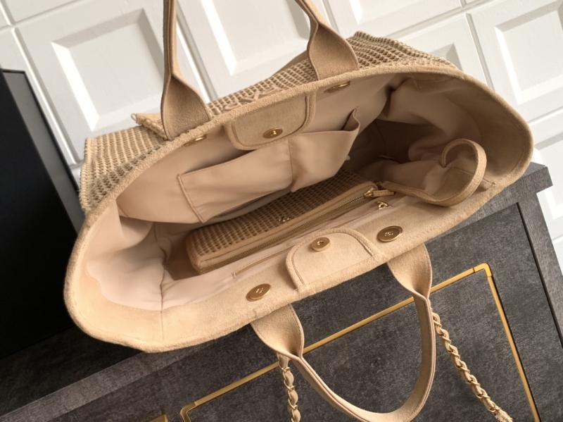 Chanel Small Raffia Shopping Bag Beige AS0718