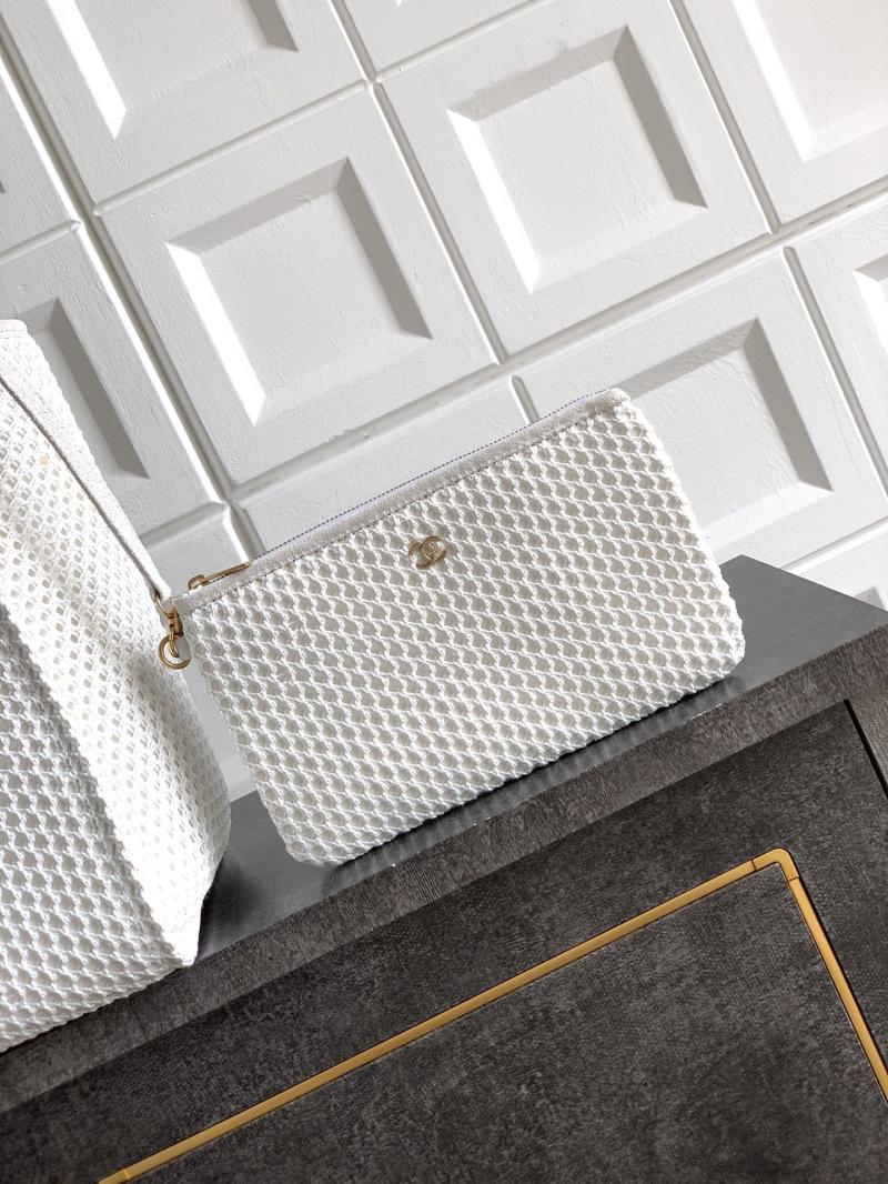 Chanel Small Raffia Shopping Bag White AS0718