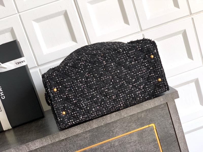 Chanel Tweed 25 Medium Handbag Black AS5311