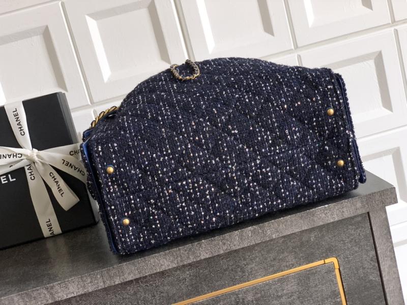 Chanel Tweed 25 Medium Handbag Blue AS5311