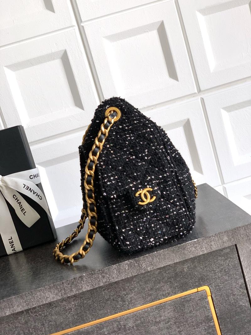 Chanel Tweed 25 Mini Handbag Black AS5292