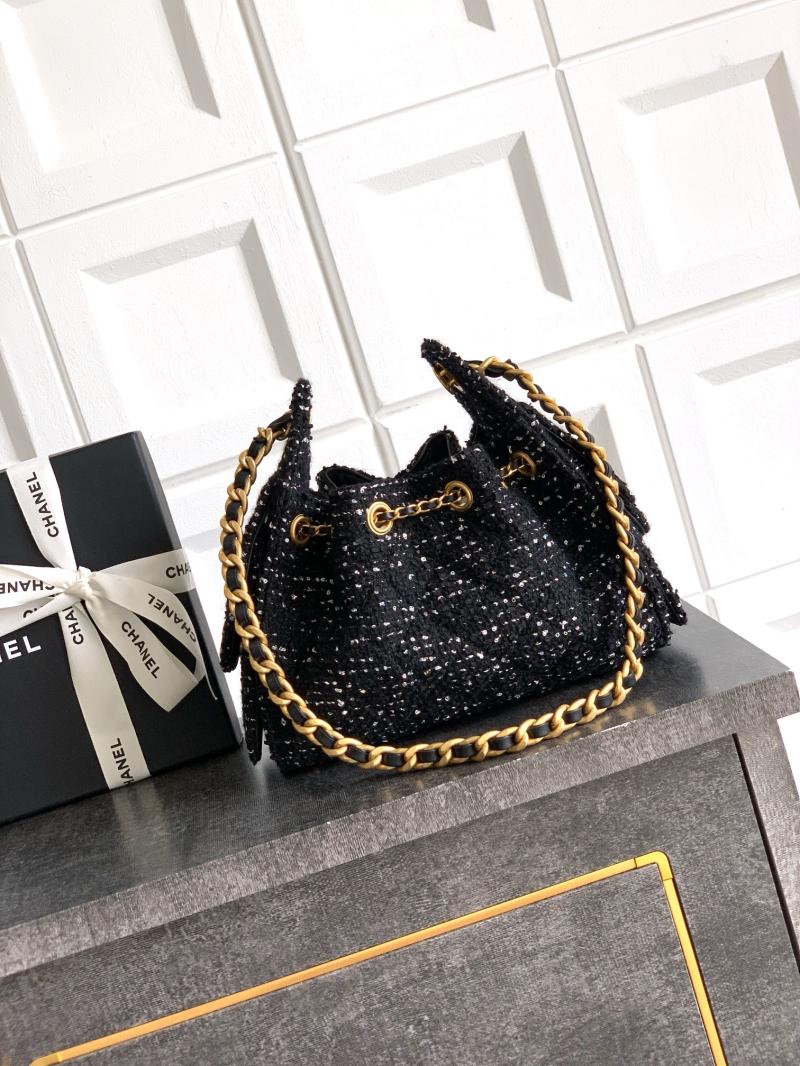Chanel Tweed 25 Mini Handbag Black AS5292