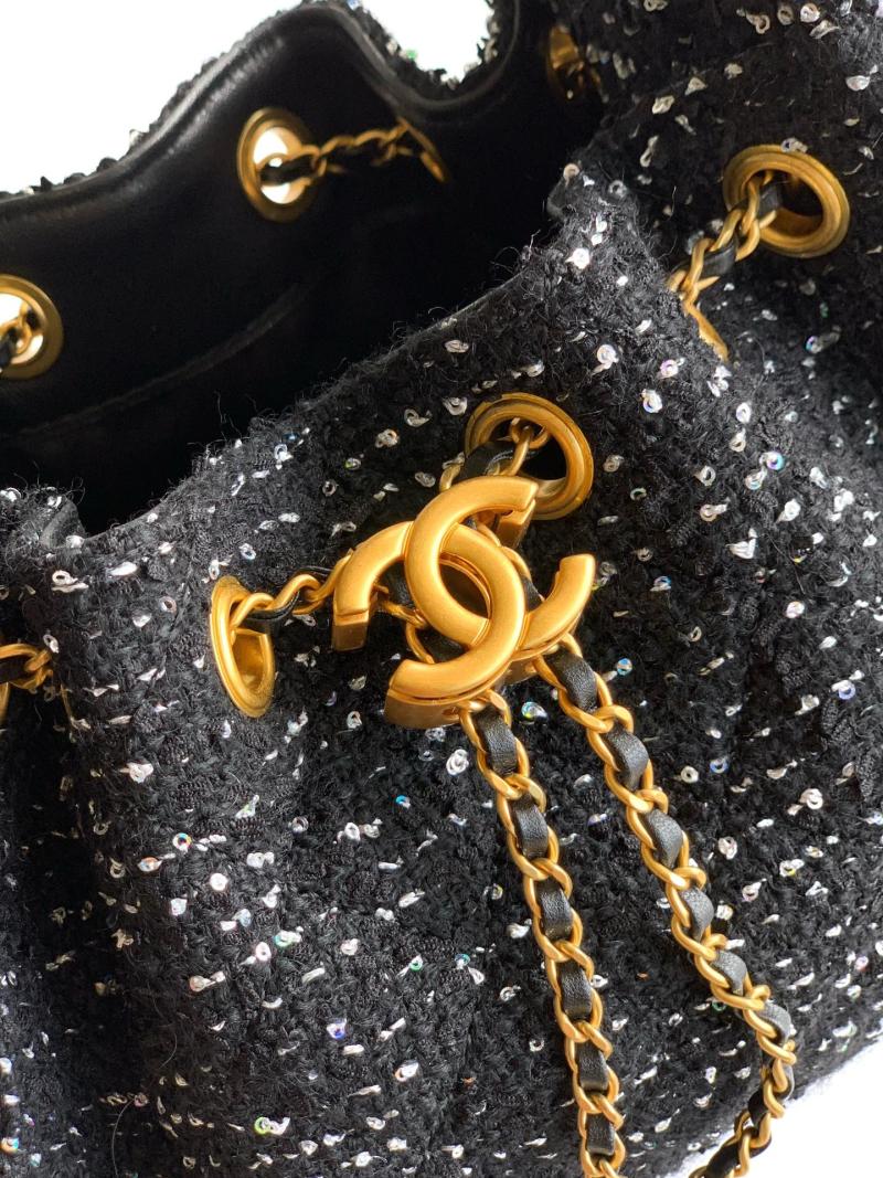 Chanel Tweed 25 Mini Handbag Black AS5292