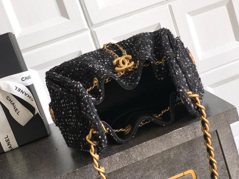 Chanel Tweed 25 Mini Handbag Black AS5292