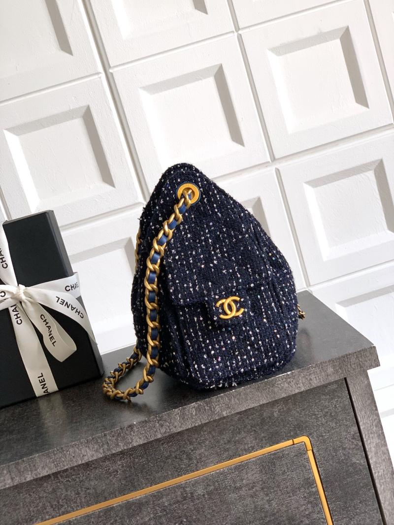 Chanel Tweed 25 Mini Handbag Blue AS5292