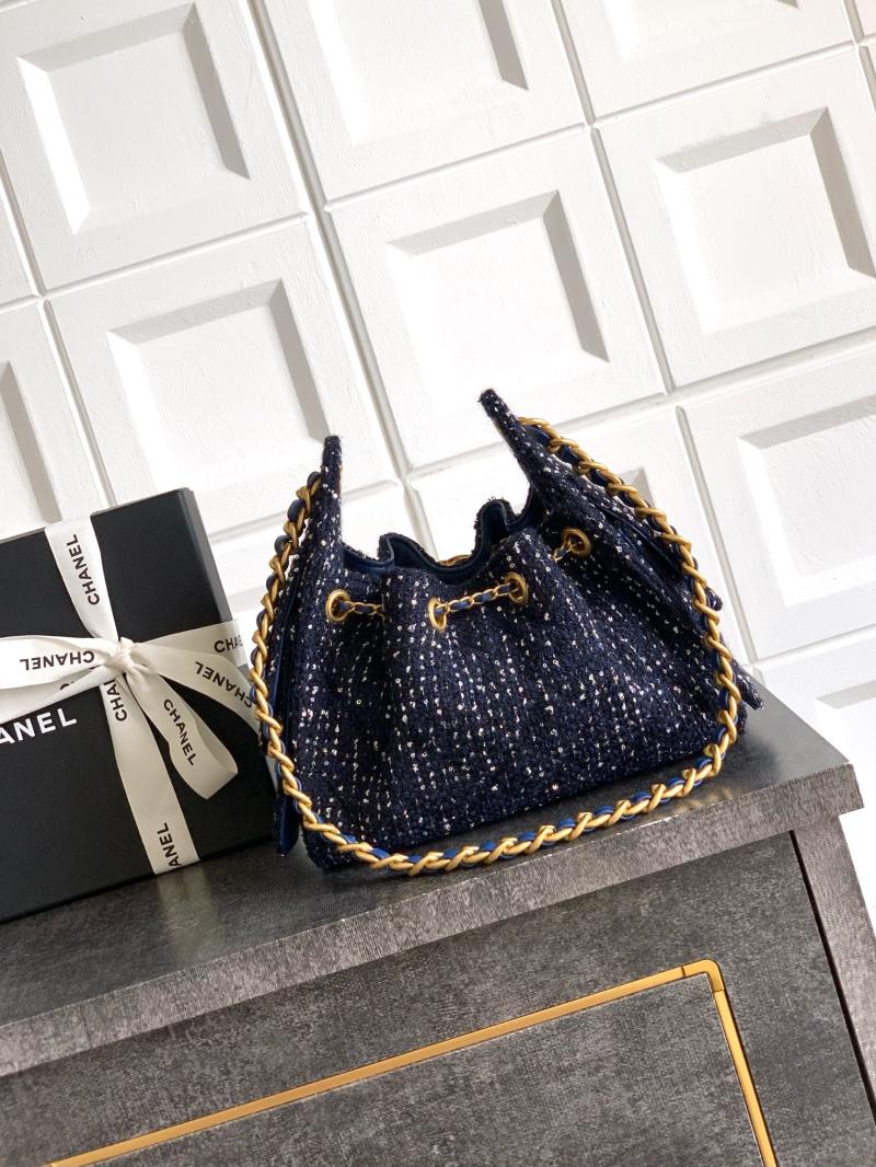 Chanel Tweed 25 Mini Handbag Blue AS5292