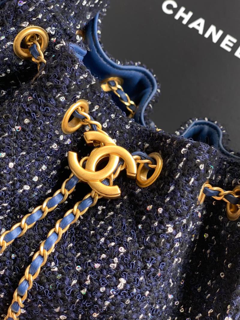 Chanel Tweed 25 Mini Handbag Blue AS5292