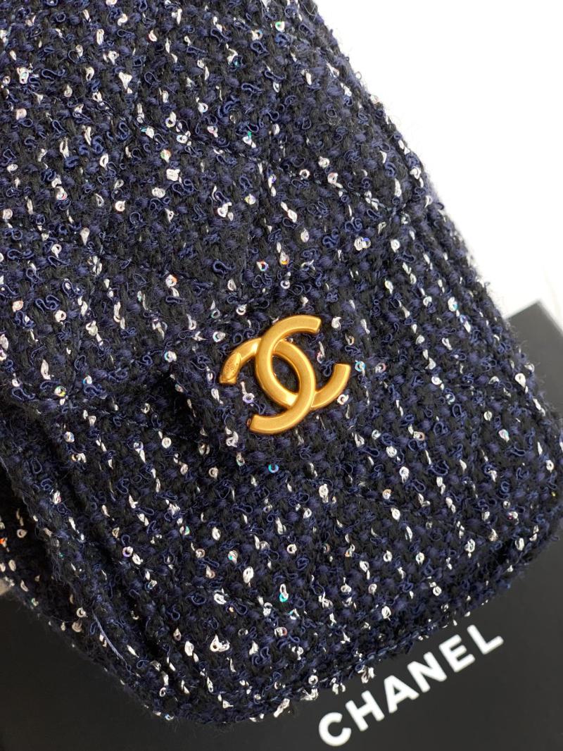 Chanel Tweed 25 Mini Handbag Blue AS5292