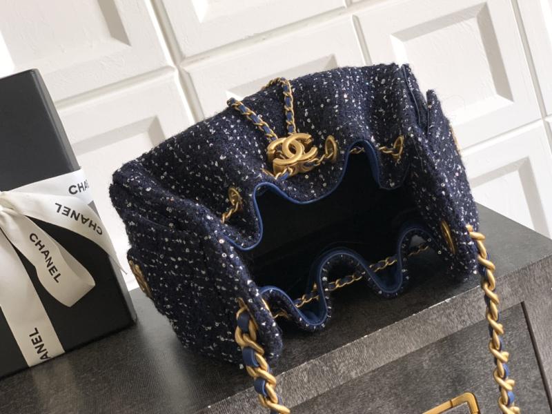 Chanel Tweed 25 Mini Handbag Blue AS5292