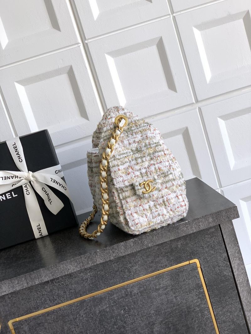 Chanel Tweed 25 Mini Handbag White AS5292