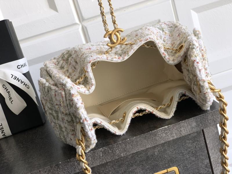 Chanel Tweed 25 Mini Handbag White AS5292