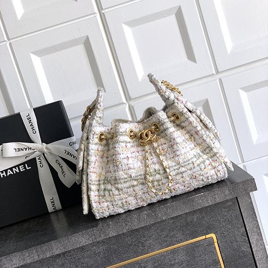 Chanel Tweed 25 Mini Handbag White AS5292