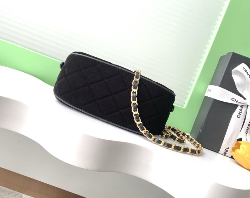 Chanel Velvet Mini Bowling Bag Black AS5572