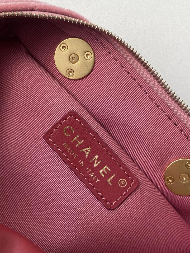 Chanel Velvet Mini Bowling Bag Burgundy AS5572
