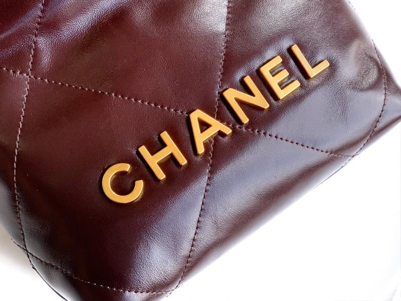 Mini Chanel 22 Handbag Dark Brown AS3980