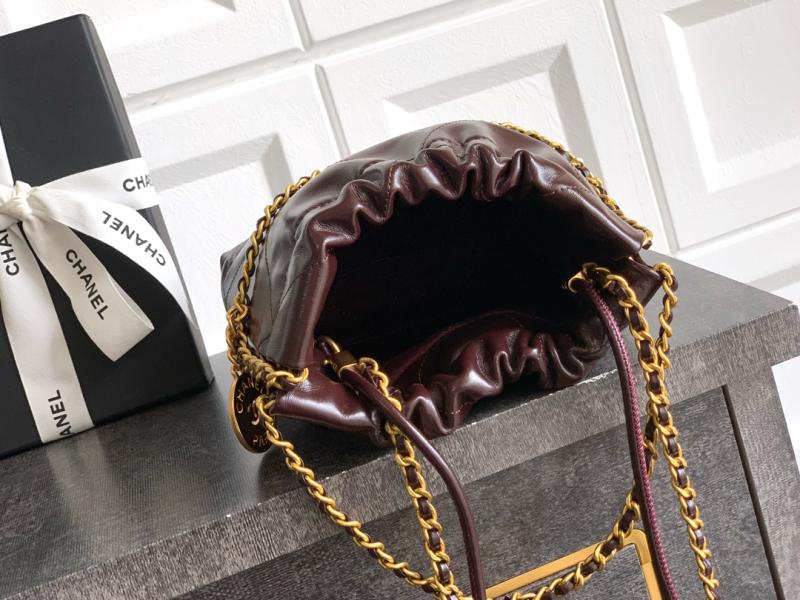 Mini Chanel 22 Handbag Dark Brown AS3980