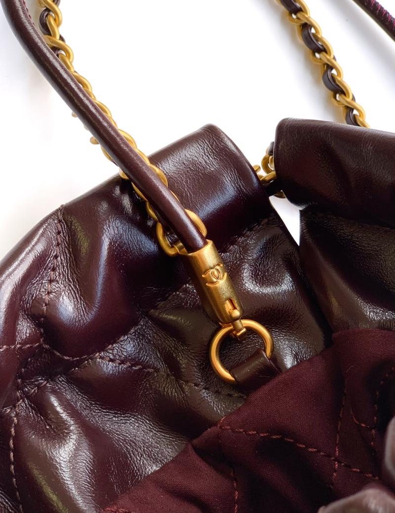 Mini Chanel 22 Handbag Dark Brown AS3980