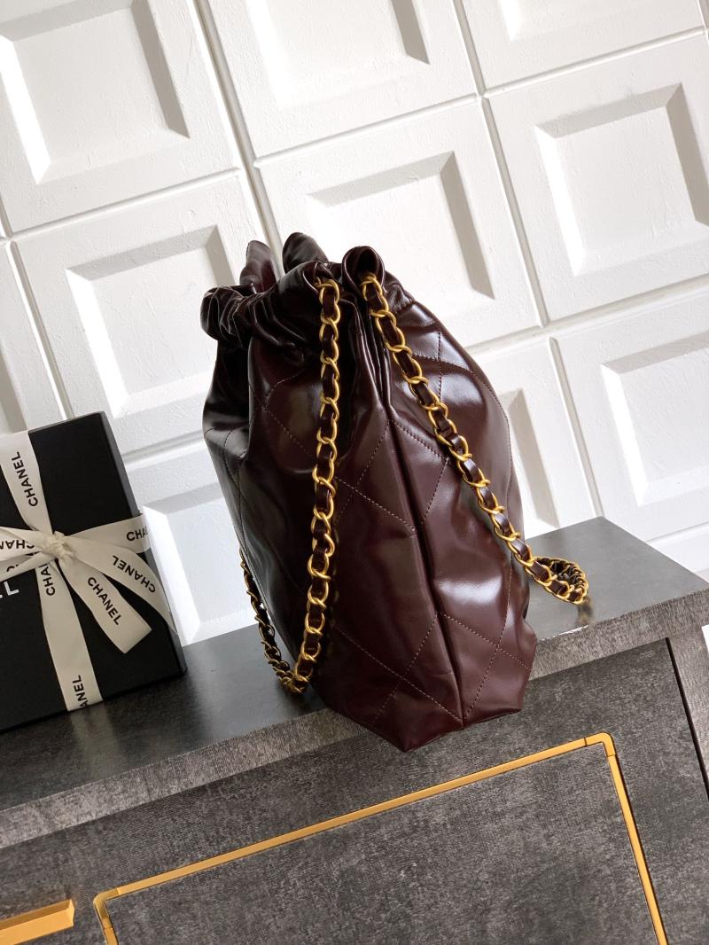 Small Chanel 22 Handbag Dark Brown AS3260