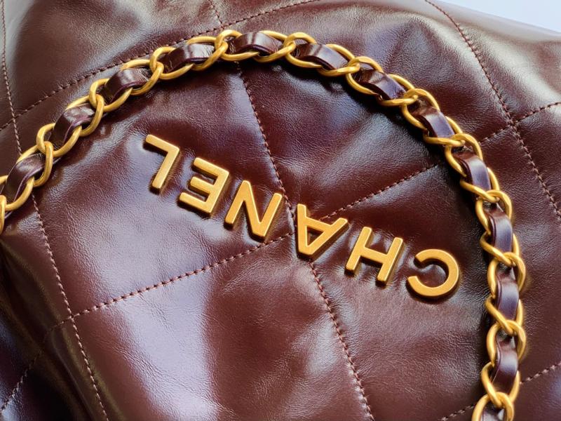 Small Chanel 22 Handbag Dark Brown AS3260