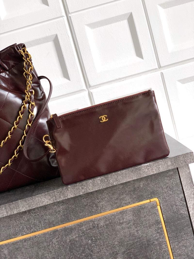 Small Chanel 22 Handbag Dark Brown AS3260