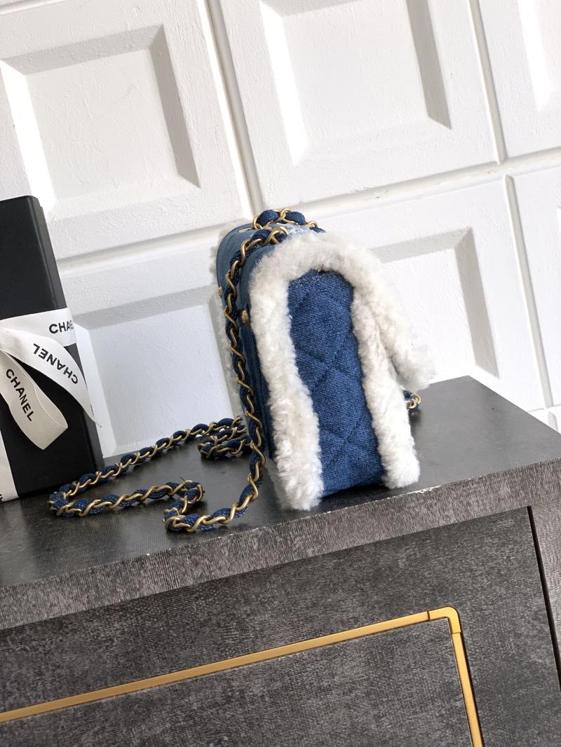 Small Chanel Denim Flap Bag Blue AS81601