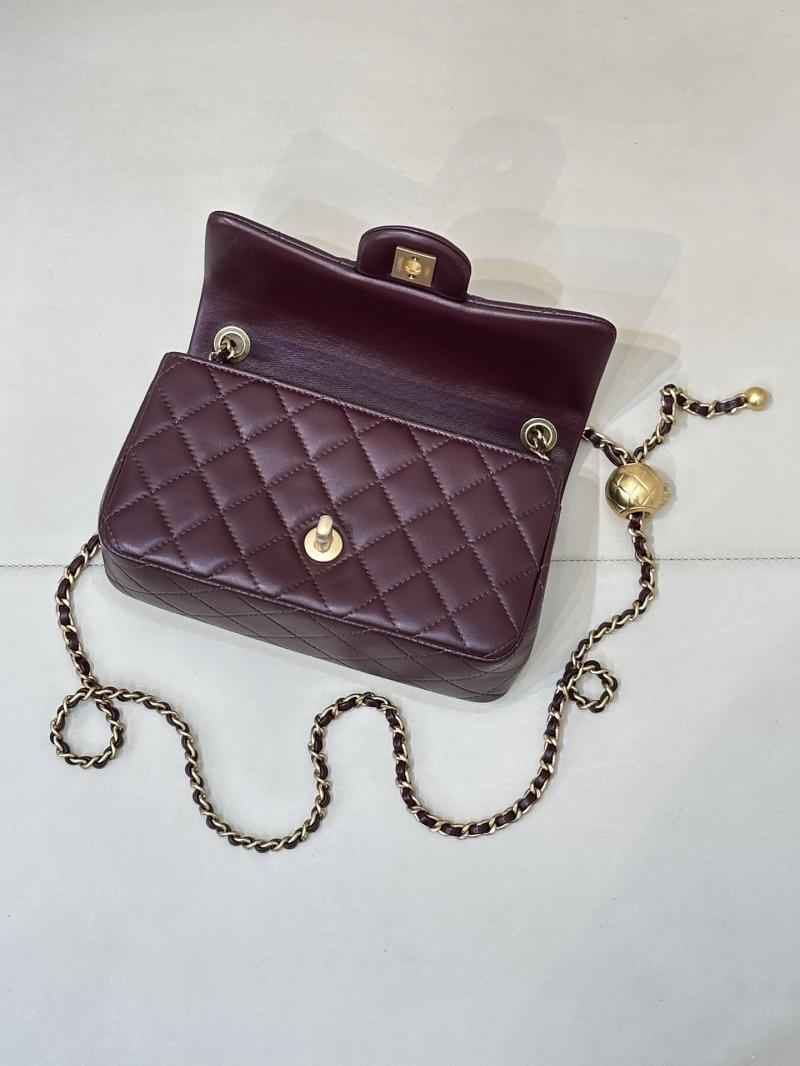 Small Chanel Lambskin Flap Bag Burgundy AS1787