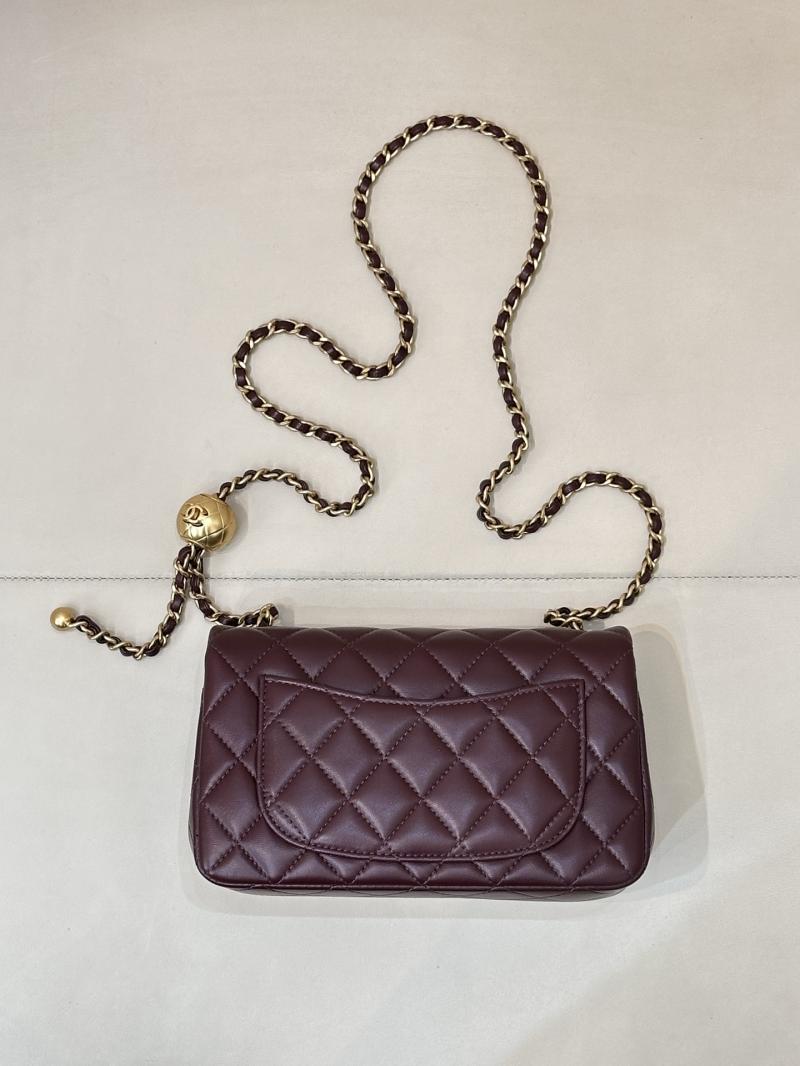 Small Chanel Lambskin Flap Bag Burgundy AS1787