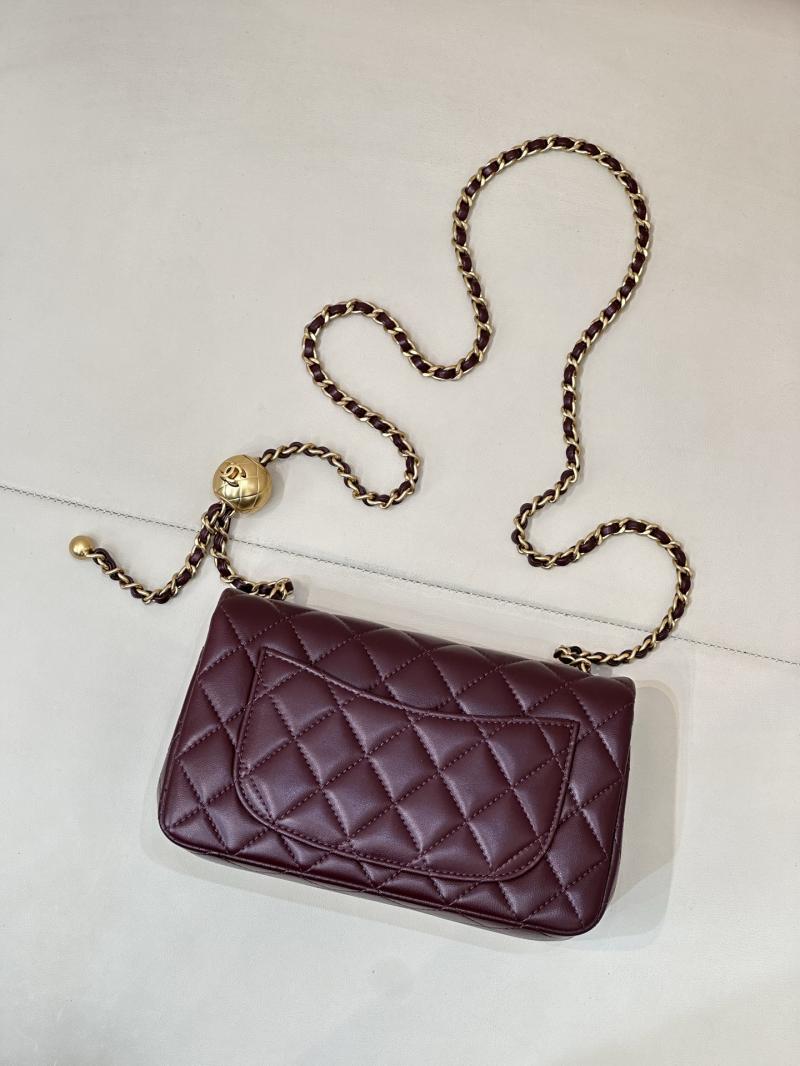 Small Chanel Lambskin Flap Bag Burgundy AS1787