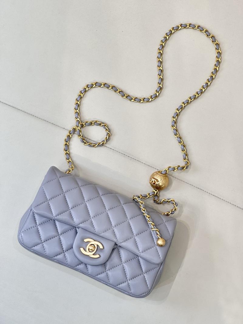 Small Chanel Lambskin Flap Bag Grey AS1787