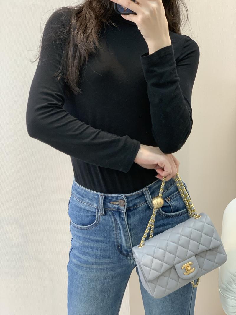 Small Chanel Lambskin Flap Bag Grey AS1787