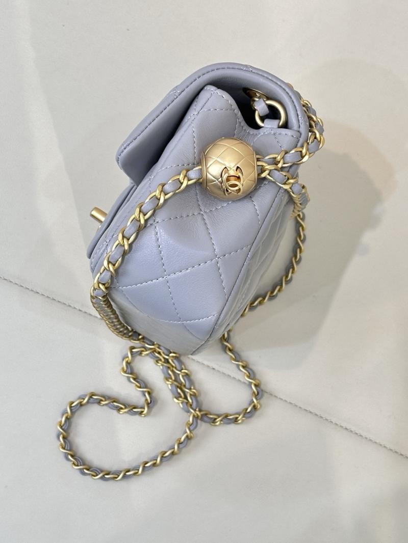 Small Chanel Lambskin Flap Bag Grey AS1787