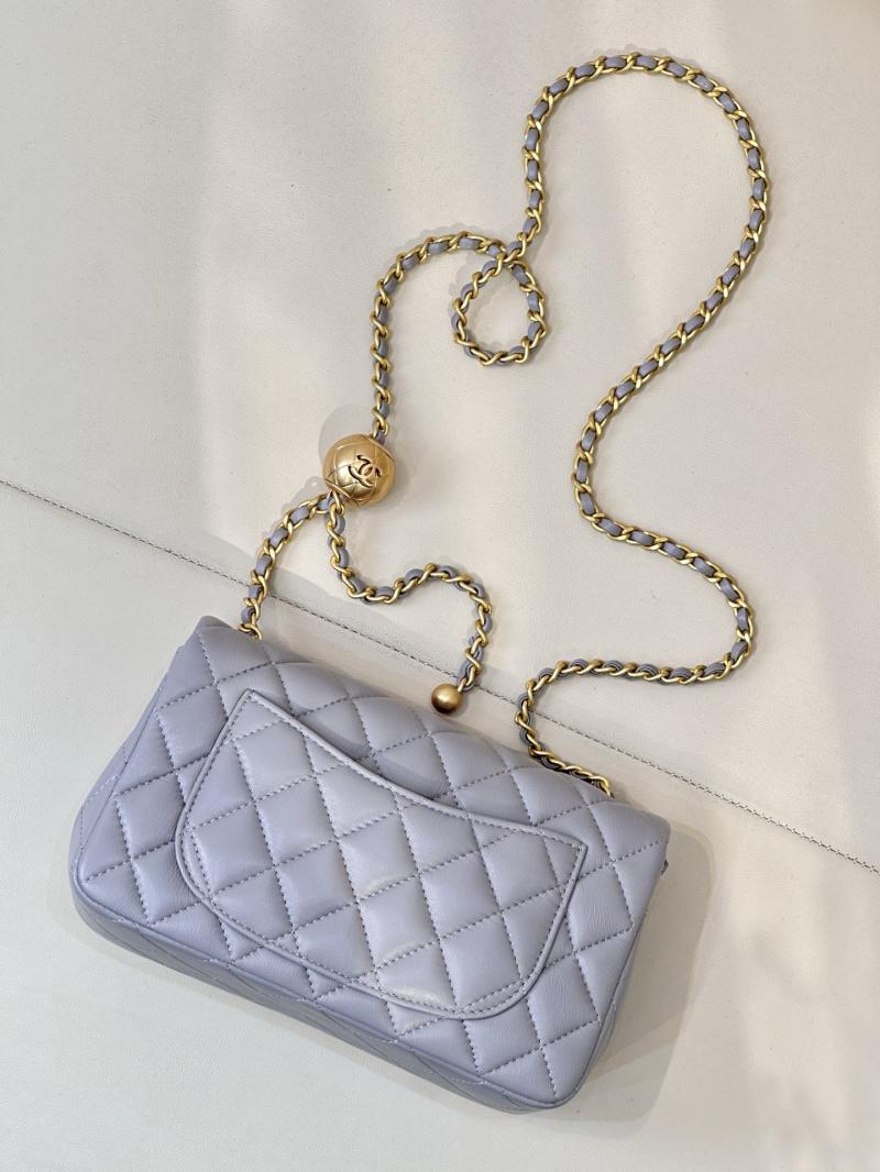 Small Chanel Lambskin Flap Bag Grey AS1787